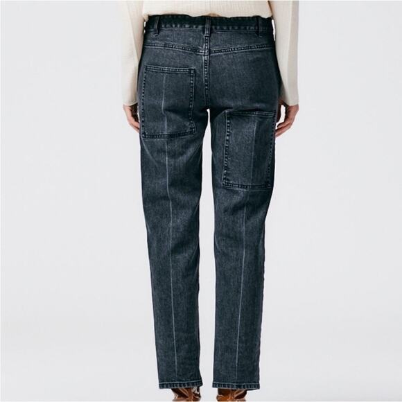 Tibi Stretch Denim Elfie Midrise Straight Leg Jean
Asymmetrical Pockets Size 25 - Picture 3 of 13